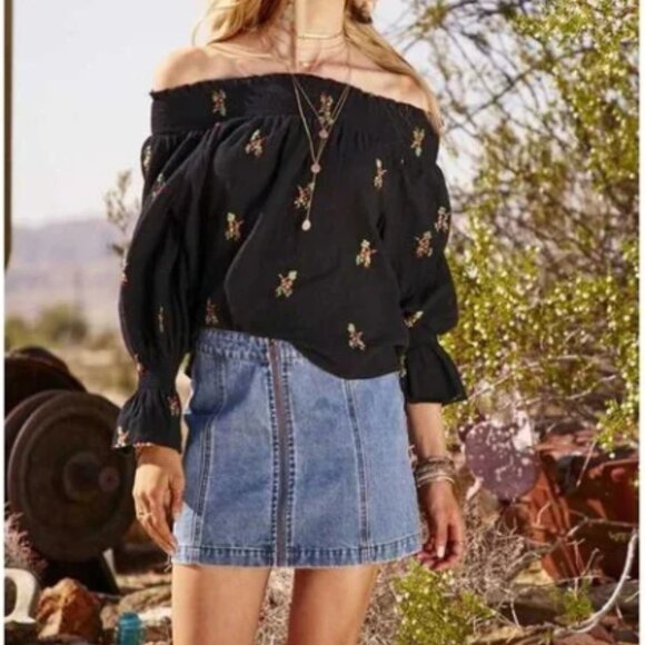 Altar’d State Monana Classic Full Zip Medium Wash Denim Mini Skirt Sz Large NEW - Picture 12 of 12